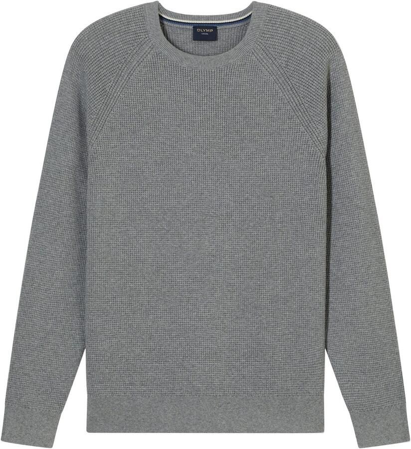 OLYMP Trui met ronde hals Waffle Structure Ronde hals casual effen regular fit - Foto 3