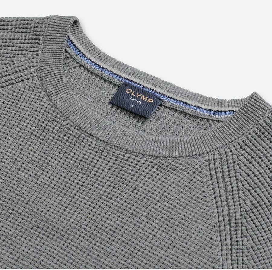 OLYMP Trui met ronde hals Waffle Structure Ronde hals casual effen regular fit - Foto 2