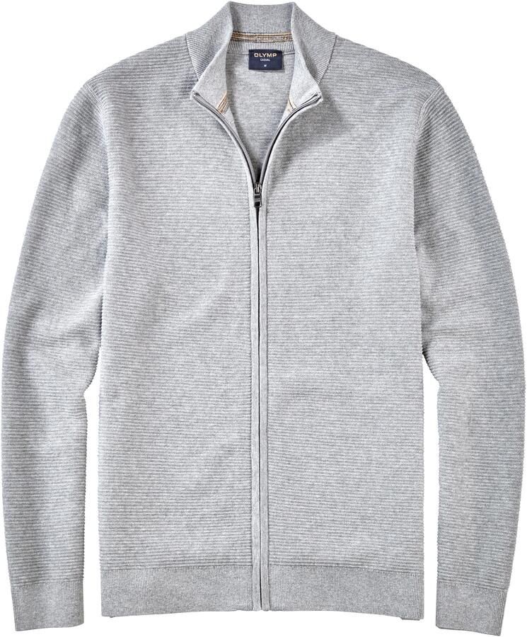 OLYMP Level Five Gebreid jack met structuurmotief