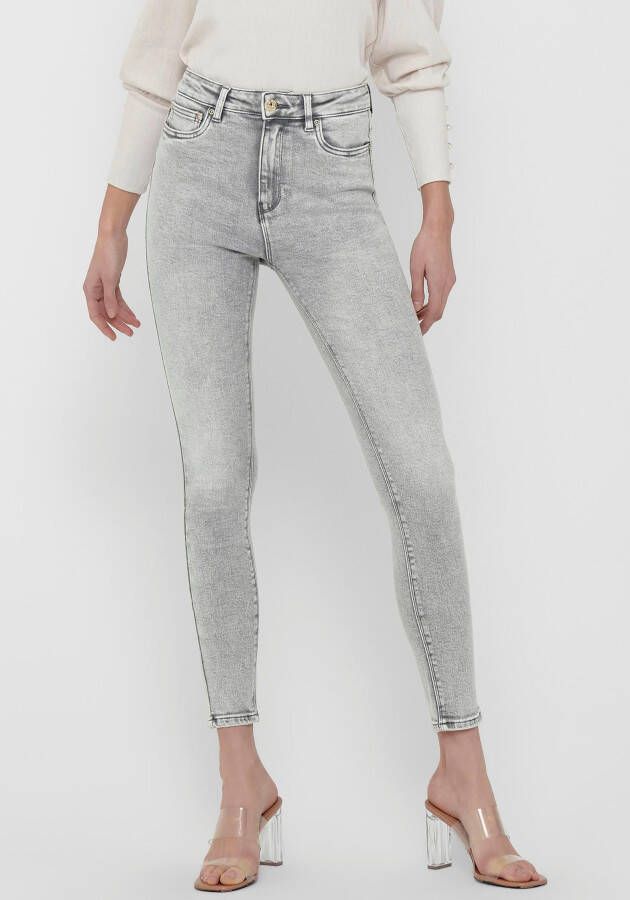 ONLY high waist skinny jeans ONLMILA light grey denim