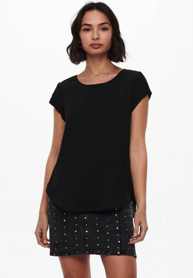 Only Blouse met korte mouwen ONLVIC S S SOLID TOP NOOS PTM