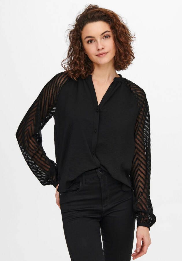 Only Blouse met lange mouwen ONLLISA L S BUTTON TOP WVN