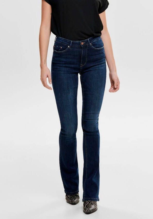 ONLY high waist flared jeans ONLPAOLA dark blue denim