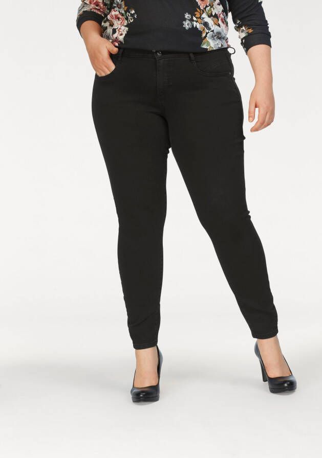 ONLY CARMAKOMA Ankle jeans CARANNABEL HW SKINNY ANK Highwaist met 3-knoopsband