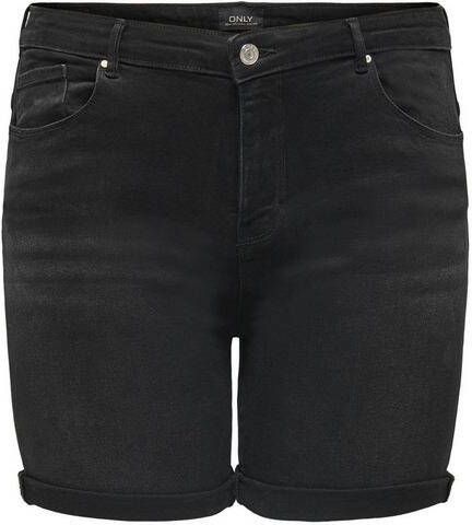 ONLY CARMAKOMA Jeansshort met lichte used effecten