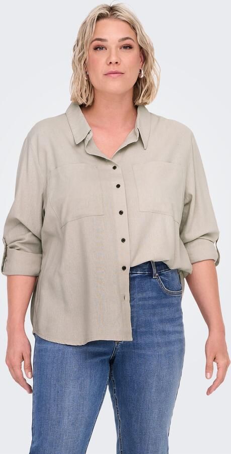 ONLY CARMAKOMA Blouse met lange mouwen CARYASMIN-CARO L S LINEN SHIRT PNT - Foto 6
