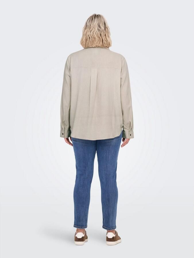 ONLY CARMAKOMA Blouse met lange mouwen CARYASMIN-CARO L S LINEN SHIRT PNT - Foto 5