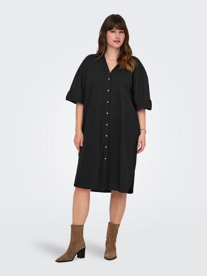 ONLY CARMAKOMA Blousejurk CARCOCO SS BLK SHIRT DRESS WVN - Foto 3