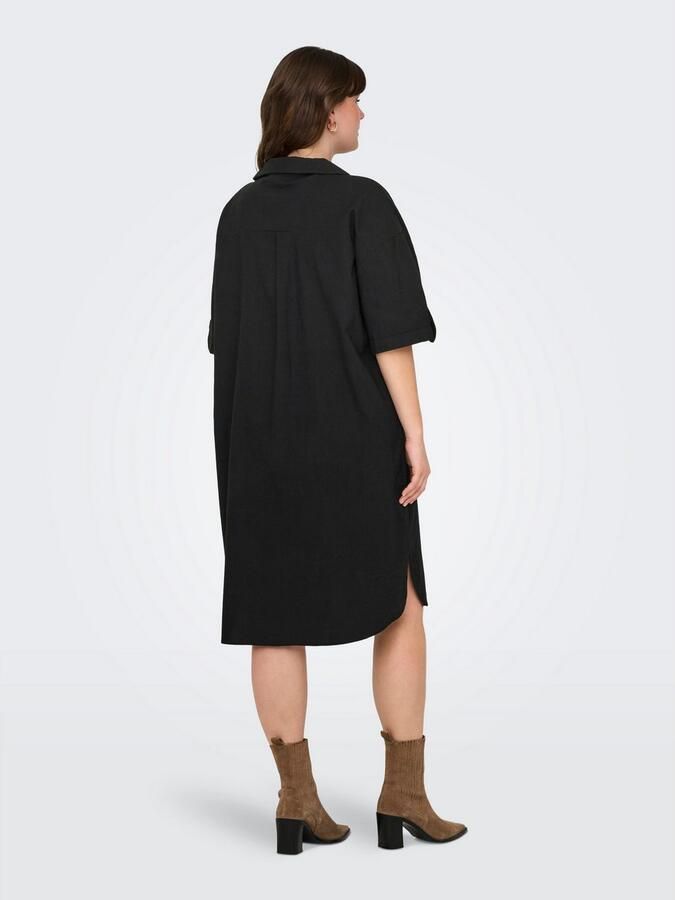 ONLY CARMAKOMA Blousejurk CARCOCO SS BLK SHIRT DRESS WVN - Foto 4