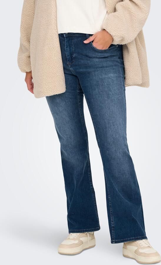 Only Carmakoma Wijd uitlopende Donkerblauwe Denim Jeans Blue Dames - Foto 6