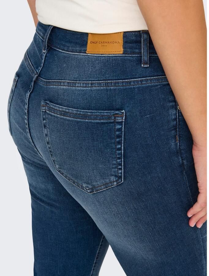 Only Carmakoma Wijd uitlopende Donkerblauwe Denim Jeans Blue Dames