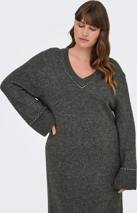 ONLY CARMAKOMA Gebreide jurk CARELSIE LS STUDS DRESS KNT - Foto 7