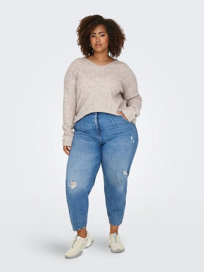 ONLY CARMAKOMA Gebreide trui CARCAMILLA V-NECK L S PULLOVER KNT NOOS - Foto 6