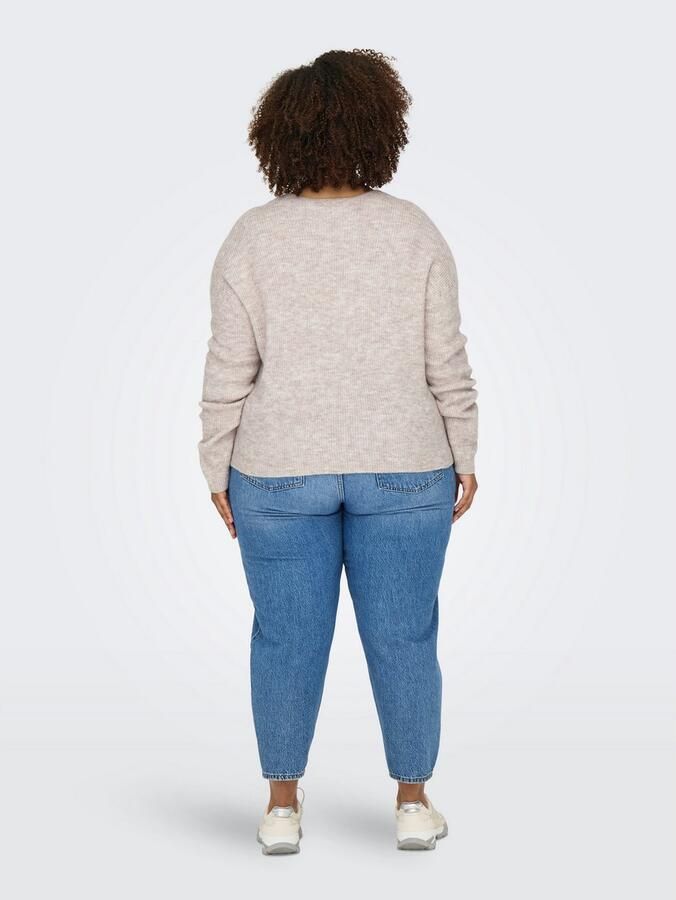 ONLY CARMAKOMA Gebreide trui CARCAMILLA V-NECK L S PULLOVER KNT NOOS - Foto 7