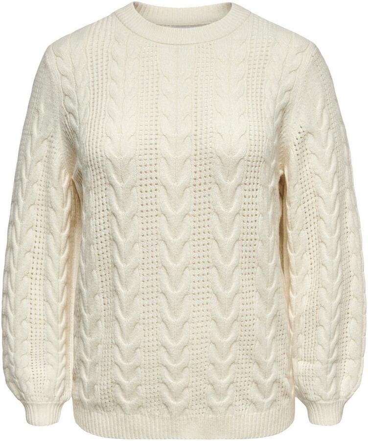 ONLY CARMAKOMA Gebreide trui CARRUBINA LS CABLE O-NECK KNT NOOS