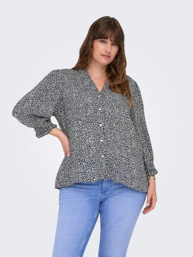 ONLY CARMAKOMA Gedessineerde blouse CARRAYA 3 4 SHIRT WVN NOOS - Foto 3
