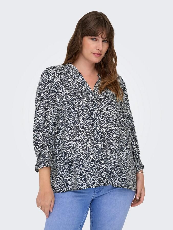 ONLY CARMAKOMA Gedessineerde blouse CARRAYA 3 4 SHIRT WVN NOOS - Foto 4