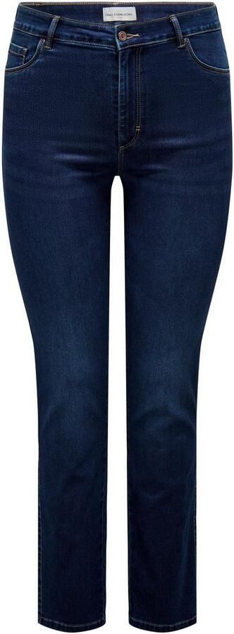 ONLY CARMAKOMA high waist straight leg jeans CARAUGUSTA dark blue denim - Foto 6