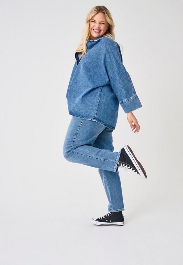 ONLY CARMAKOMA High-waist jeans CAREMILY STRETCH HW ST AK DNM CRO005 - Foto 4