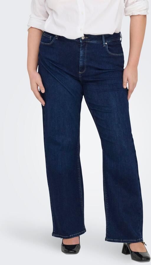 ONLY CARMAKOMA high waist wide leg jeans CARWILLY dark blue denim - Foto 7