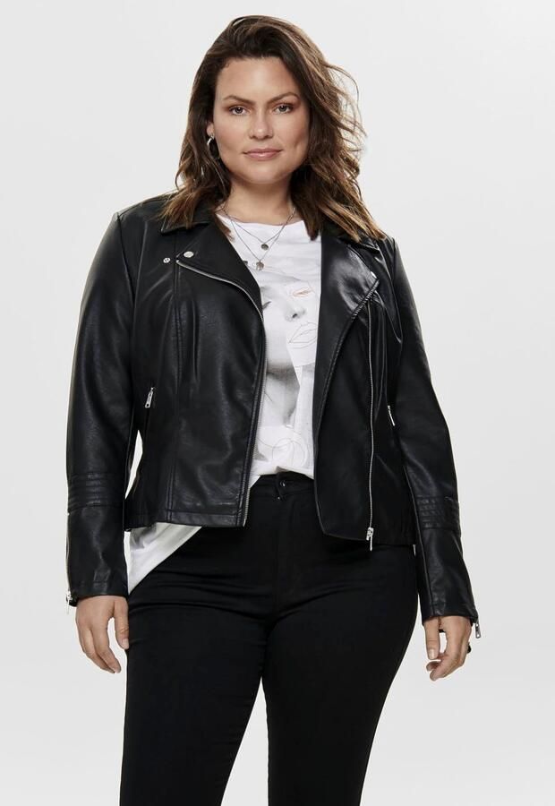 ONLY CARMAKOMA Imitatieleren jack CAREMMY FAUX LEATHER BIKER - Foto 8