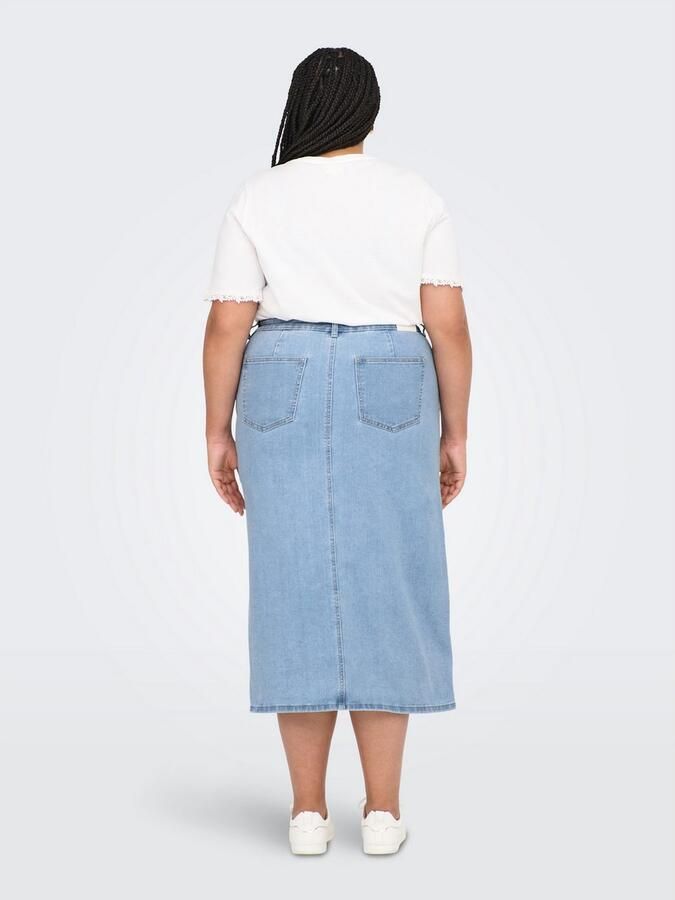 ONLY CARMAKOMA Jeans rok CARSIRI FRONT SLIT SKIRT DNM GUA NOOS - Foto 4