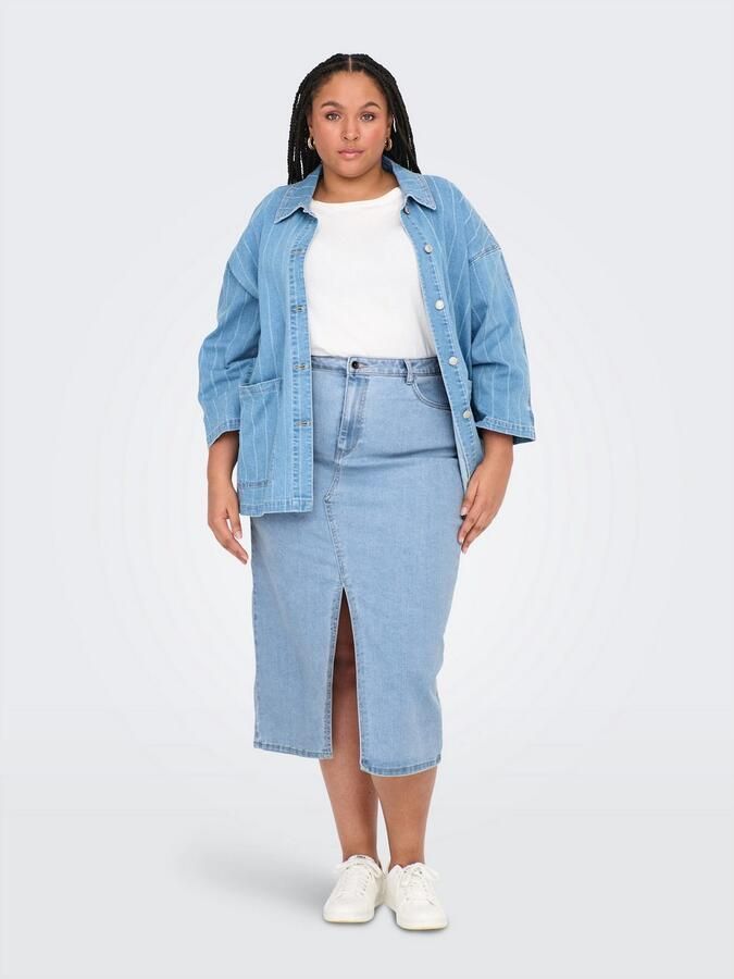ONLY CARMAKOMA Jeans rok CARSIRI FRONT SLIT SKIRT DNM GUA NOOS - Foto 5