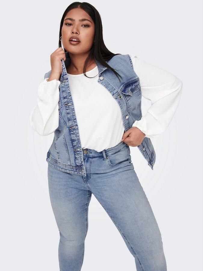 Only Carmakoma Denim Vest voor Stijlvolle Outfits Blue Dames - Foto 7