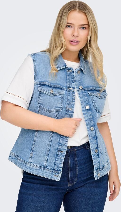 Only Carmakoma Denim Vest voor Stijlvolle Outfits Blue Dames - Foto 10