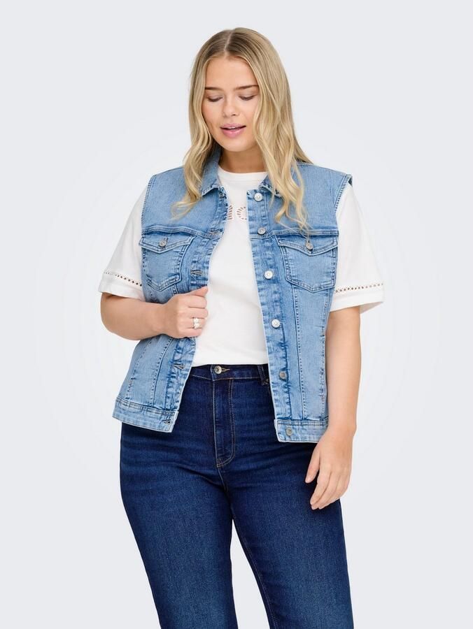 Only Carmakoma Denim Vest voor Stijlvolle Outfits Blue Dames - Foto 5