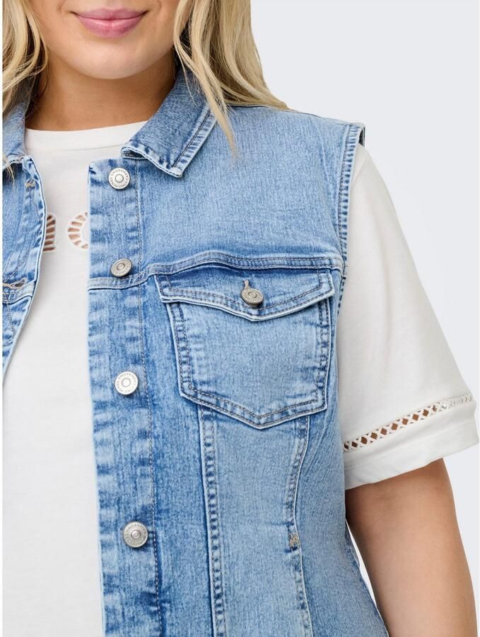 Only Carmakoma Denim Vest voor Stijlvolle Outfits Blue Dames