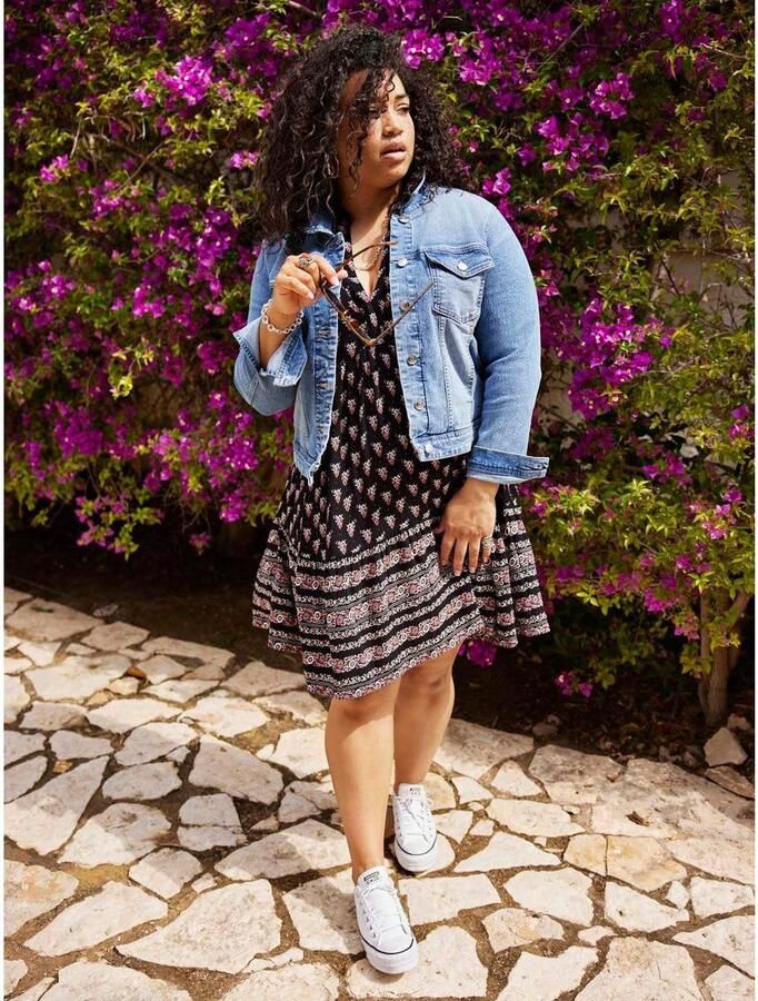 Only Carmakoma Spijkerjasje Lange Mouwen Vrouwen Blue Dames