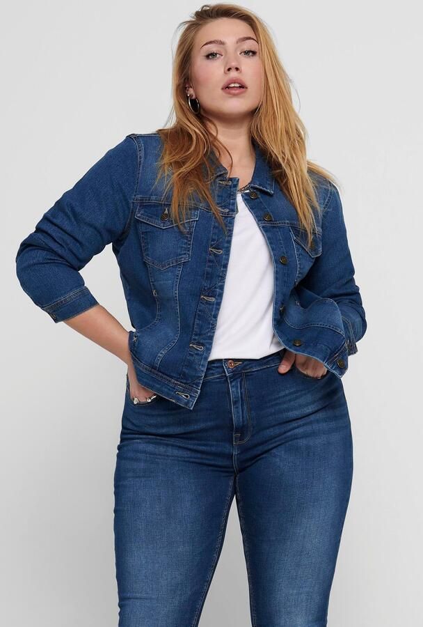 ONLY CARMAKOMA spijkerjasje CARWESPA dark denim - Foto 9