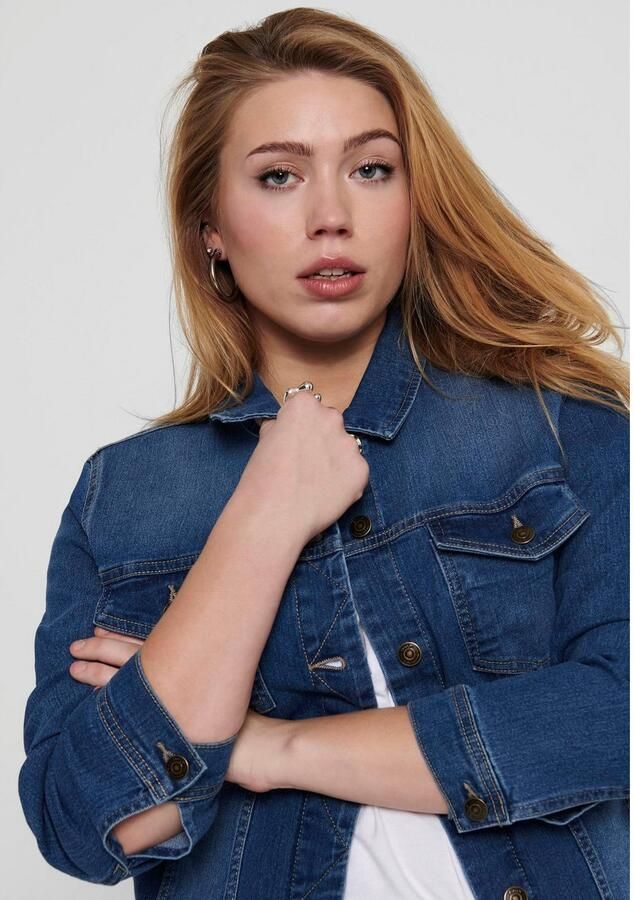 ONLY CARMAKOMA spijkerjasje CARWESPA dark denim - Foto 6