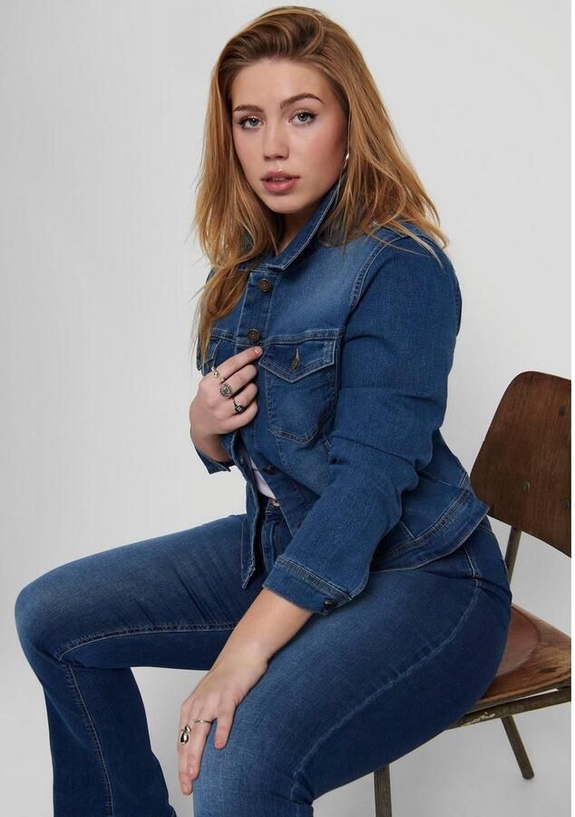 ONLY CARMAKOMA spijkerjasje CARWESPA dark denim - Foto 6