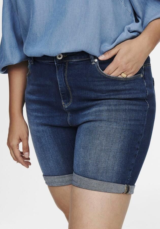 ONLY CARMAKOMA high waist short CARLAOLA donkerblauw denim - Foto 5