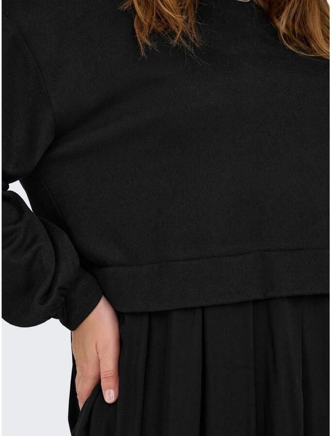 ONLY CARMAKOMA Jerseyjurk CARUMA ALBA L S MIX KNEE DRESS JRS