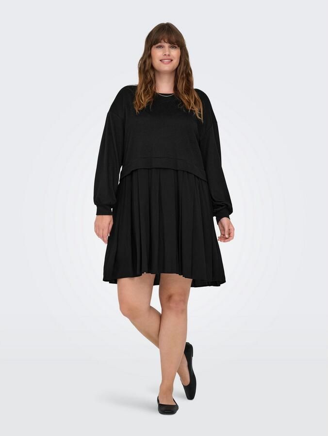 ONLY CARMAKOMA Jerseyjurk CARUMA ALBA L S MIX KNEE DRESS JRS - Foto 3