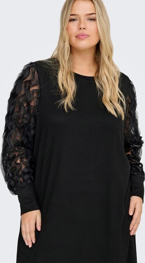 ONLY CARMAKOMA Mini-jurk CARAMIRA L S O-NECK ABK DRESS JRS - Foto 6