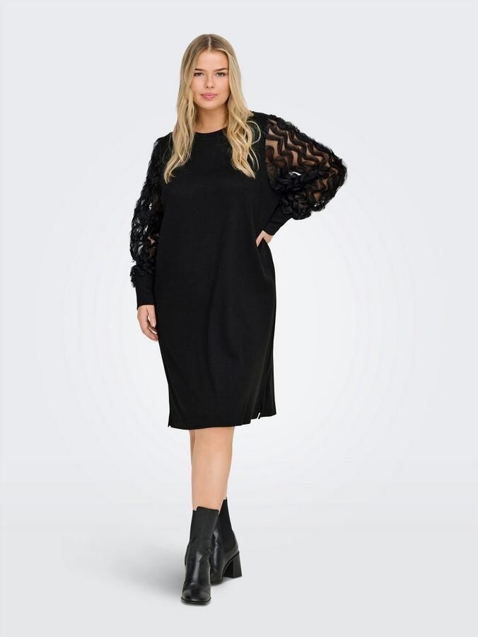 ONLY CARMAKOMA Mini-jurk CARAMIRA L S O-NECK ABK DRESS JRS - Foto 3