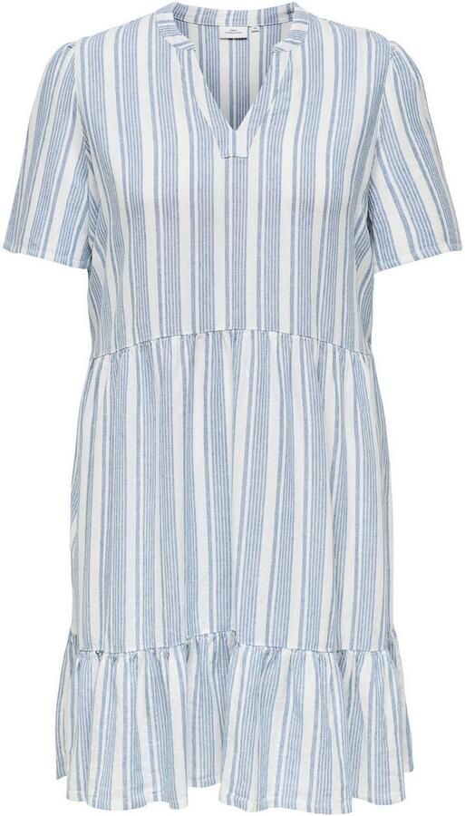 ONLY CARMAKOMA Mini-jurk CARTIRI-CARO S S V-NECK LIN DRESS TLR - Foto 6