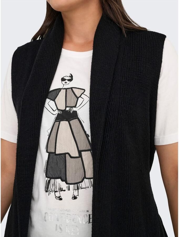 ONLY CARMAKOMA Mouwloos vest CARKATIA SL RIB WRAP VEST KNT