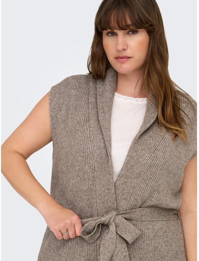 ONLY CARMAKOMA Mouwloos vest CARKATIA SL RIB WRAP VEST KNT