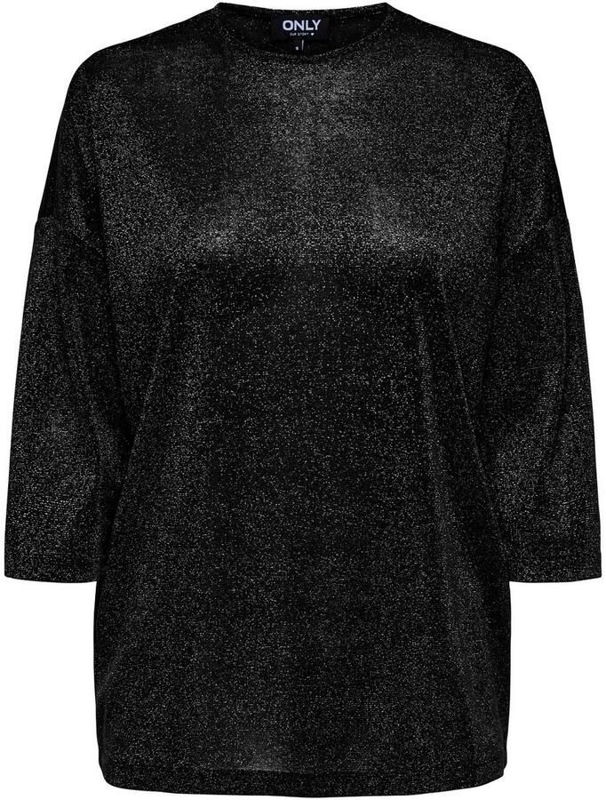 ONLY CARMAKOMA Oversized shirt CARSILVERY GLAMOUR LUREX 3 4 TOP NOOS