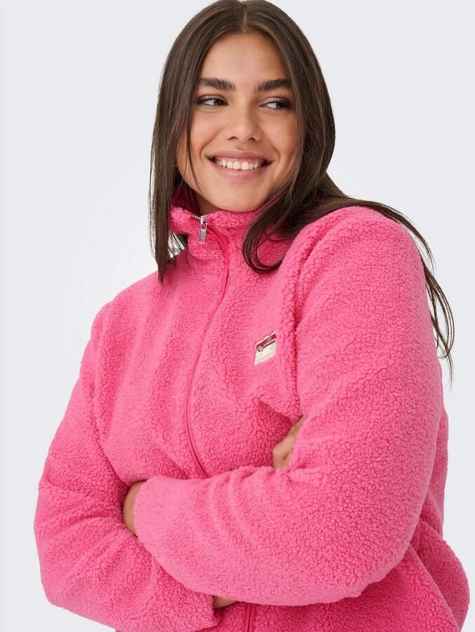 ONLY CARMAKOMA Pluchen jack CARHOLLY TEDDY L S ZIP SWT - Foto 2