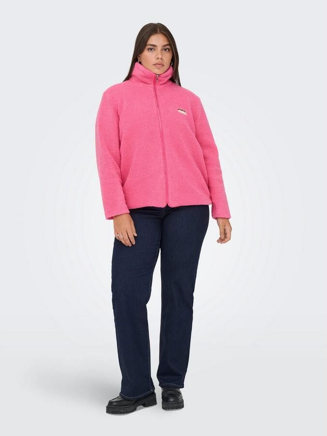 ONLY CARMAKOMA Pluchen jack CARHOLLY TEDDY L S ZIP SWT - Foto 3