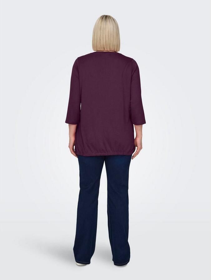 ONLY CARMAKOMA Shirt met 3 4 mouwen CARCARLINNE V-NECK 3 4 TOP JRS BF - Foto 2