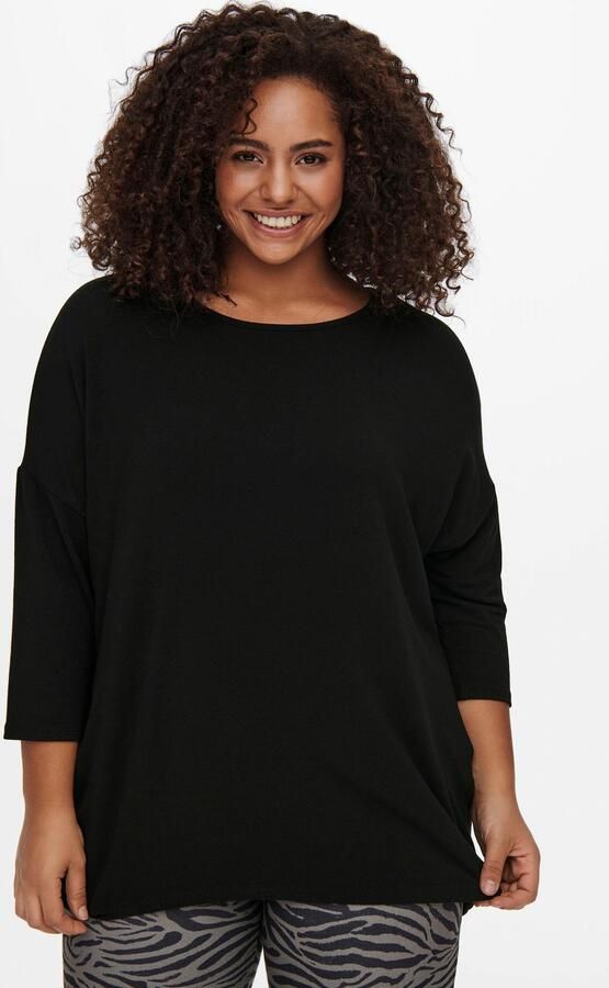 ONLY CARMAKOMA Shirt met 3 4-mouwen CARLAMOUR zachte materialenmix - Foto 6