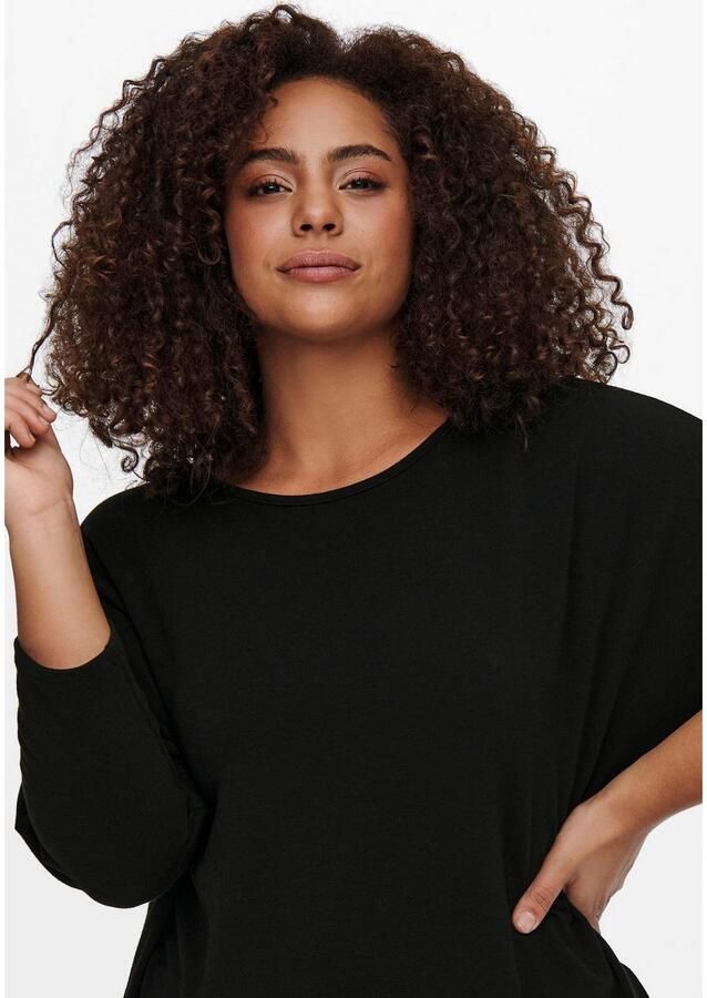 ONLY CARMAKOMA Shirt met 3 4-mouwen CARLAMOUR zachte materialenmix - Foto 2