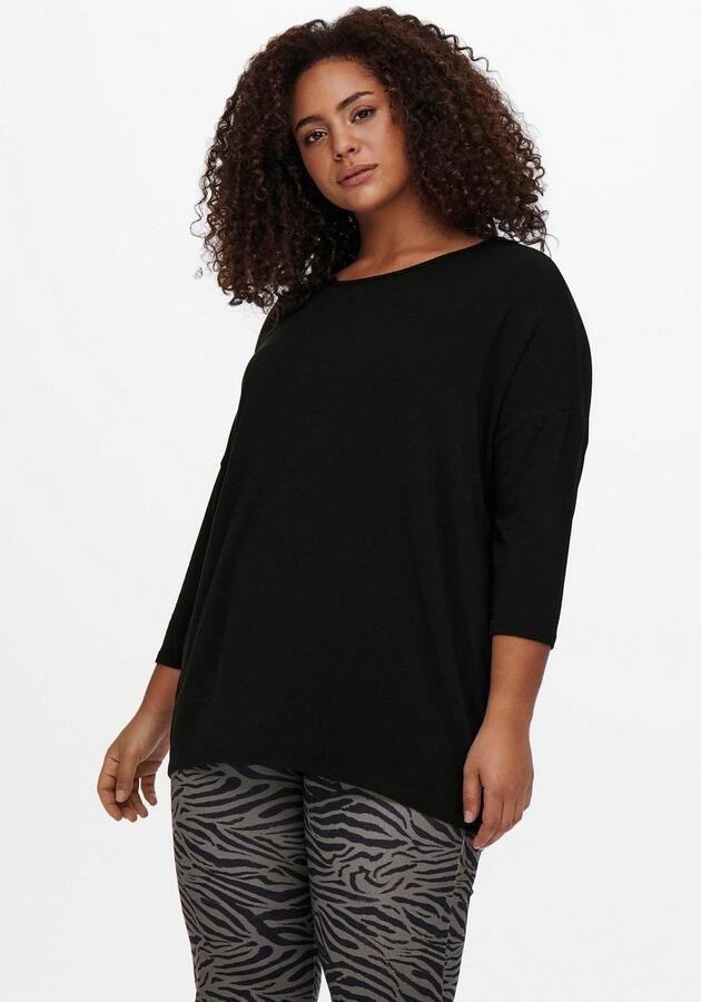 ONLY CARMAKOMA Shirt met 3 4-mouwen CARLAMOUR zachte materialenmix - Foto 5